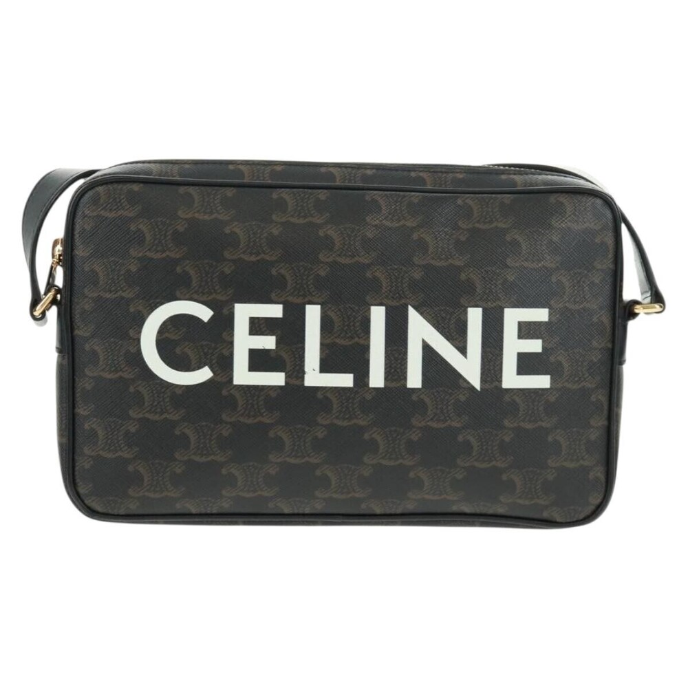 Celine Logo Messenger Triomphe Coated Canvas Medium